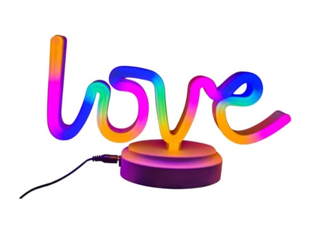 Neon Işıklı Love Yazılı Masa Gece Lambası PİL+USB Hediye Alternatif Dekoratif Ürün Romantik Lamba