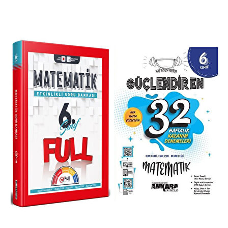 Full Matematik 6. Sınıf Matematik Soru Bankası ve Ankara Yayınları 32 Haftalık Deneme Seti 2 Kitap