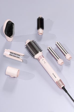 Güzellik Kompakt Set Hava Üflemeli Saç Şekillendirme ve Kurutma Seti 7in1 Airwrap THD01 Pembe