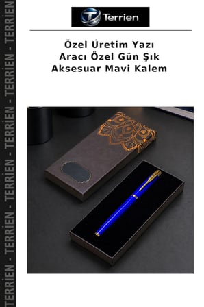 Özel Üretim Yazı Aracı Özel Gün Şık Aksesuar Mavi Kalem