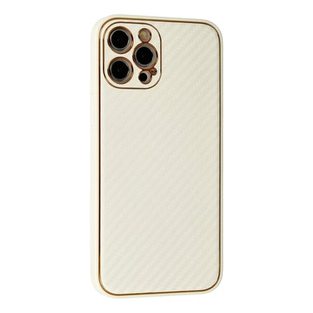 Apple İphone 12 Pro Max Kılıf Coco Karbon Silikon - Beyaz iegxx