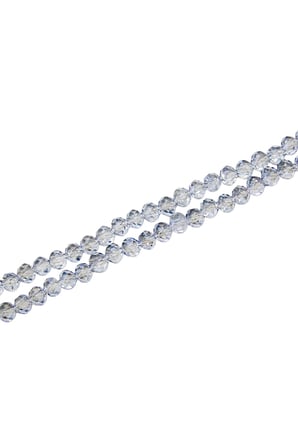 6 mm Açık İndigo Kristal Cam Boncuk 1 Dizi - (80-85 Adet)