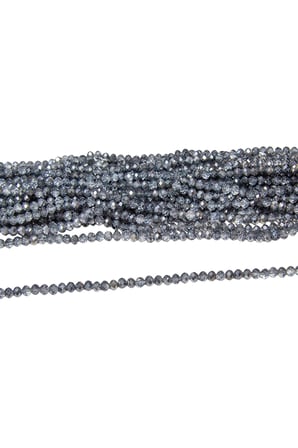 6 mm Çift Duman Kristal Cam Boncuk 1 Dizi - (80-85 Adet)