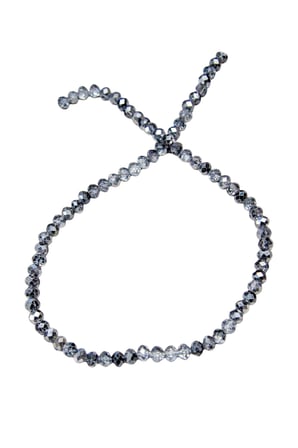 6 mm Çift Duman Kristal Cam Boncuk 1 Dizi - (80-85 Adet)