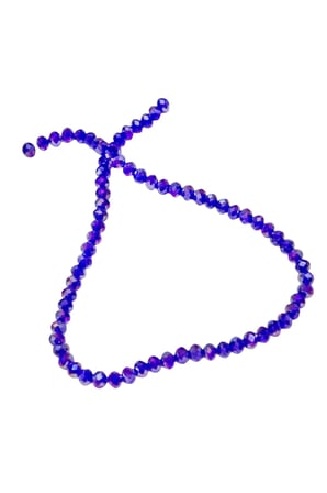 6 mm Saks Janjan Kristal Cam Boncuk 1 Dizi - (80-85 Adet)