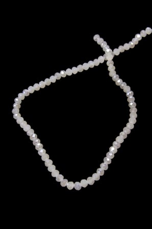 6 mm Süt Beyazı Kristal Cam Boncuk 1 Dizi - (80-85 Adet)