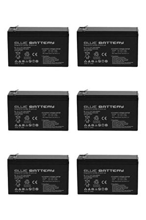 6 Adet Blue Battery 12v 7ah- Bakımsız Kuru Akü 2024 Haziran Üretim 12 Volt 7 Amper