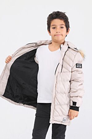 Benittokids Natural Kürklü Erkek Çocuk Kaban Bej 51237T