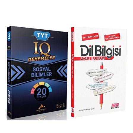 Paraf TYT IQ Sosyal Bilimler Deneme ve AKM Dil Bilgisi Soru Bankası Seti 2 Kitap