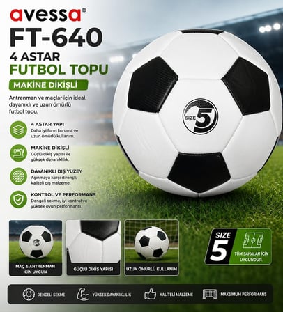 Özel Üretim Mac Top Genç FT-640 4 Astar Makina Dikişli Futbol Topu