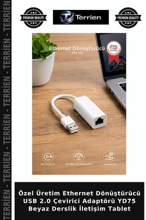 Özel Üretim Ethernet Dönüştürücü USB 2.0 Çevirici Adaptörü YD75 Beyaz Derslik İletişim Tablet
