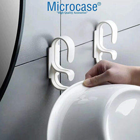 Microcase Sert ABS Plastik Güçlü Plastik Yapışkanlı Banyo Mutfak Eşya Havlu Leğen Askılığı 1 Adet - BEYAZ AL4993