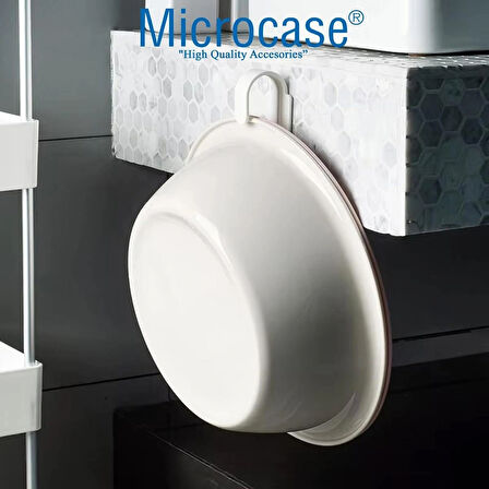 Microcase Sert ABS Plastik Güçlü Plastik Yapışkanlı Banyo Mutfak Eşya Havlu Leğen Askılığı 1 Adet - BEYAZ AL4993