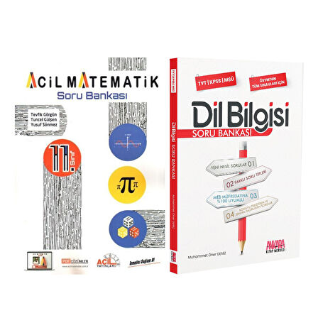 Acil Yayınları 11. Sınıf Acil Matematik ve AKM Dil Bilgisi Soru Bankası Seti 2 Kitap