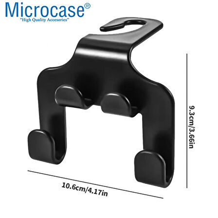 Microcase 4 Askılıklı Oto Koltuk Arkası Yük Eşya Poşet Taşıyıcı Aparat - SİYAH AL5140 1 ADET