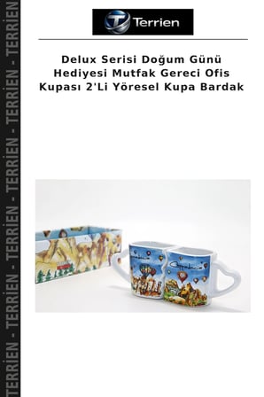 Delux Serisi Doğum Günü Hediyesi Mutfak Gereci Ofis Kupası 2'Li Yöresel Kupa Bardak