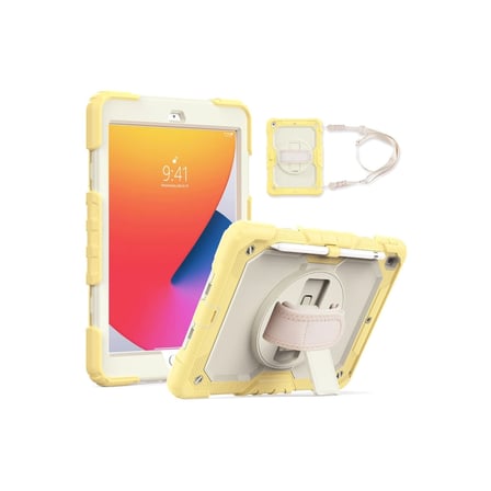 Apple İpad 10.2 (7.nesil) Kılıf Strap New Tablet Kapak - Sarı iegxx