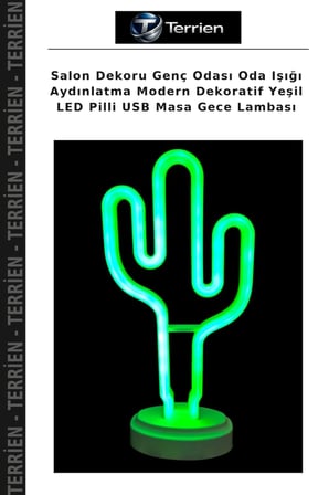 Salon Dekoru Genç Odası Oda Işığı Aydınlatma Modern Dekoratif Yeşil LED Pilli USB Masa Gece Lambası