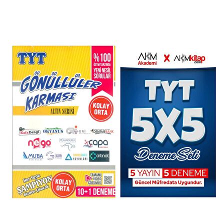 Gönüllüler Karması TYT Altın ve AKM Kitap Deneme Seti 2 Kitap