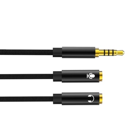 Premium NB-R197 3.5mm Ses ve Mikrofon Bağlantı Kablosu 235mm Adaptör Kablo Dönüştürücü Ekipman