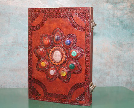 Özel Üretim Not Defteri Günlük Hatıra Aracı Taşlı Deri Defter
