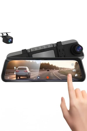Özel Seri Seyahat Gözü Sürücü Lens M8/8804 Siyah 4K Araç içi 9.6 inç Dokunmatik Dikiz Ayna