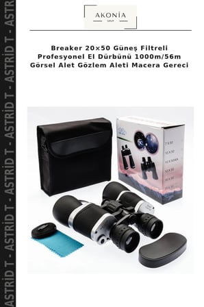 Breaker 20×50 Güneş Filtreli Profesyonel El Dürbünü 1000m/56m Görsel Alet Gözlem Aleti Macera Gereci