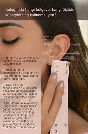 Mini İnce Halka Tragus Piercing Helix Kıkırdak Gold