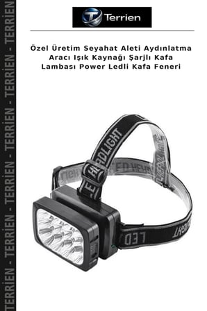 Özel Üretim Seyahat Aleti Aydınlatma Aracı Işık Kaynağı Şarjlı Kafa Lambası Power Ledli Kafa Feneri