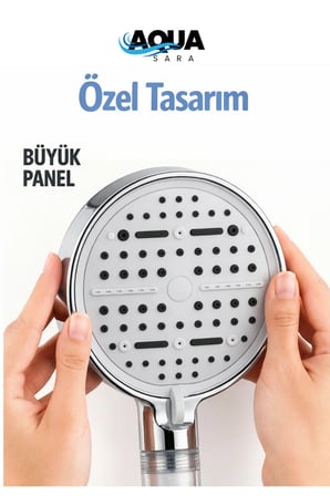 6 Fonksiyonlu Filtreli Duş Başlığı Krom Renk (10Adet Yedek Filtre)| Su Arıtmalı, Klor Ve Kireç Önleyici, Yüksek Basınçlı