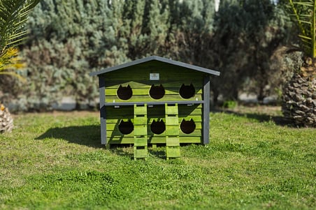 6 Yuvalı Kedi Evi Yeşil