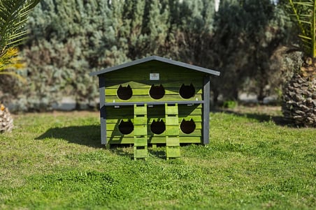 6 Yuvalı Kedi Evi Yeşil