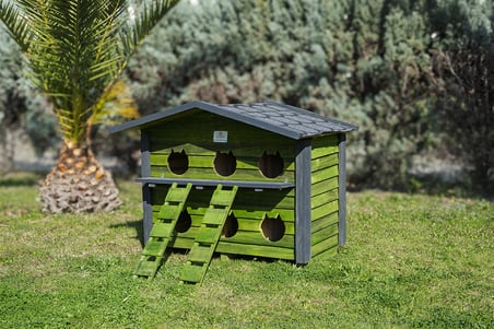 6 Yuvalı Kedi Evi Yeşil