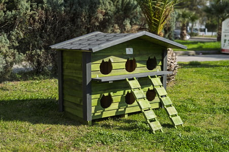 6 Yuvalı Kedi Evi Yeşil