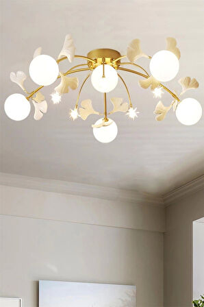 Ivy 6 Lı Plafonyer Sarı Salon Avize