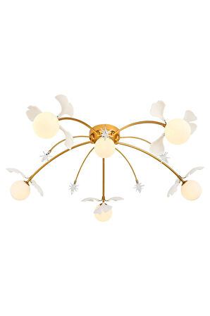 Ivy 6 Lı Plafonyer Sarı Salon Avize