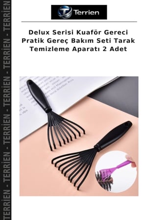 Delux Serisi Kuaför Gereci Pratik Gereç Bakım Seti Tarak Temizleme Aparatı 2 Adet