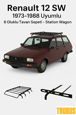 Renault 12 1971-1988 Uyumlu 6 Oluklu Tavan Sepeti - Sedan Kasa