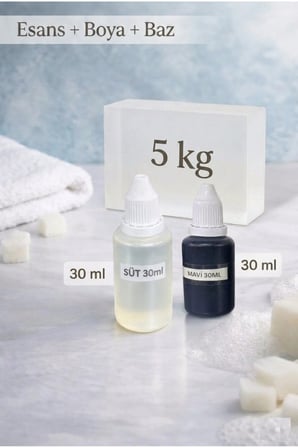5 KG Şeffaf Sabun Bazı Mavi Boya Süt Esanslı Şeffaf Sabun Bazı