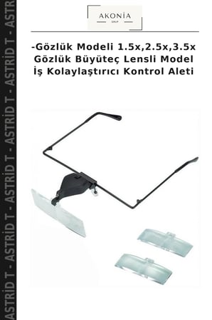 -Gözlük Modeli 1.5x,2.5x,3.5x Gözlük Büyüteç Lensli Model İş Kolaylaştırıcı Kontrol Aleti