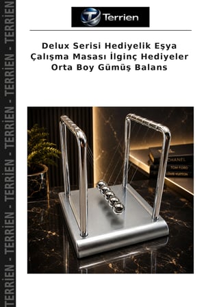 Delux Serisi Hediyelik Eşya Çalışma Masası İlginç Hediyeler Orta Boy Gümüş Balans
