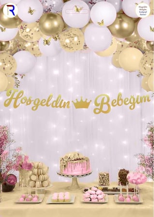 Delux Serisi Bebek Süsü Süs Kutlama HOŞGELDİN BEBEĞİM BANNER