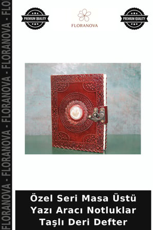 Özel Seri Masa Üstü Yazı Aracı Notluklar Taşlı Deri Defter