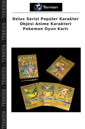 Delux Serisi Popüler Karakter Objesi Anime Karakteri Pokemon Oyun Kartı