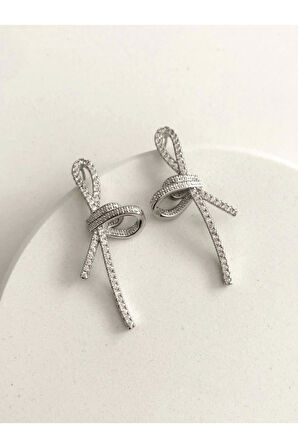 Çelik Taşlı Fiyonk Küpe