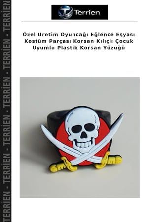 Özel Üretim Oyuncağı Eğlence Eşyası Kostüm Parçası Korsan Kılıçlı Çocuk Uyumlu Plastik Korsan Yüzüğü