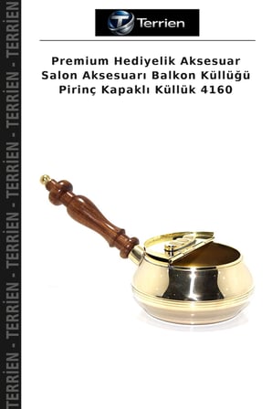 Premium Hediyelik Aksesuar Salon Aksesuarı Balkon Küllüğü Pirinç Kapaklı Küllük 4160