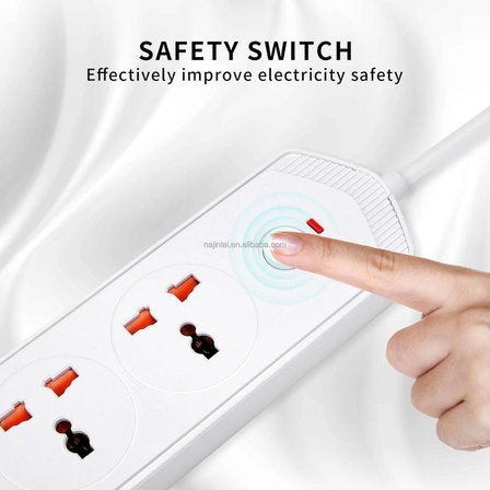 QASUL 6 Usb'li 4'lü Çoklu Priz 2 M Kablolu Akım Korumalı Anahtarlı Uzatma Grup Priz 3000W 2 typec