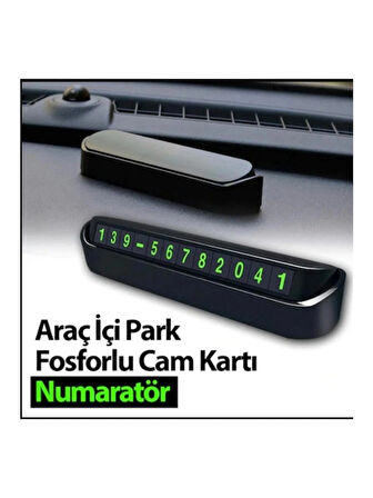 Araç Içi Park Telefon Numarası Fosforlu Numaratör Oto Cam Kartı