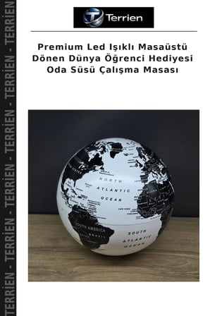 Premium Led Işıklı Masaüstü Dönen Dünya Öğrenci Hediyesi Oda Süsü Çalışma Masası